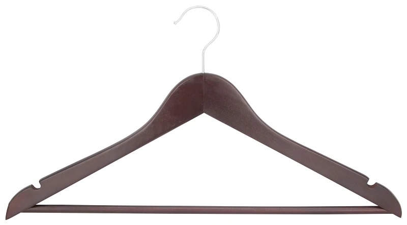 Hea00040g Mahogany Clothes Hanger Set, 5 Pieces, 6.6 Lb Capacity