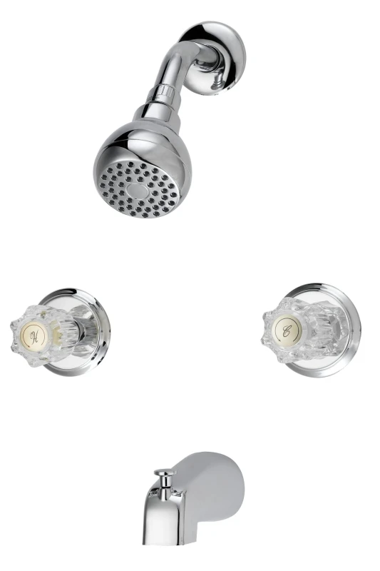 1648088 Double Handle Tub And Shower Faucet, Chrome Finish