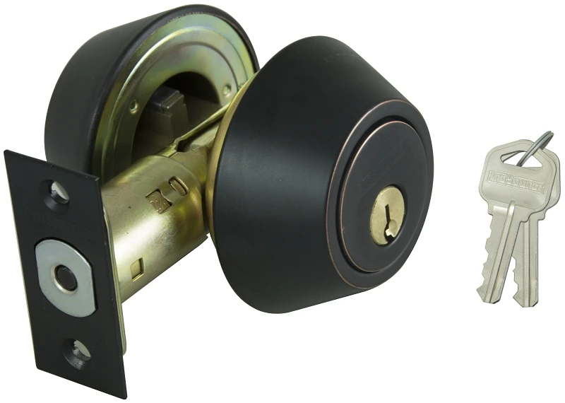 7001134 Double Cylinder Deadbolt Lock, 6-way, Bronze Finish