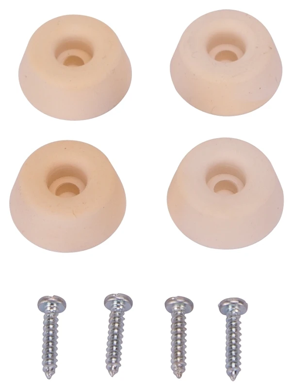 1 Inch White Rubber Bumper Screw Pad For Furniture Protection