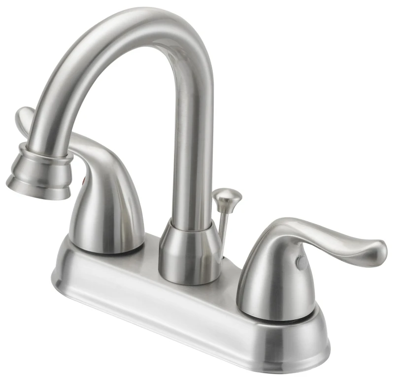 4 Inch Two Handle Lavatory Faucet With Plastic Pop-up, Nickel Finish