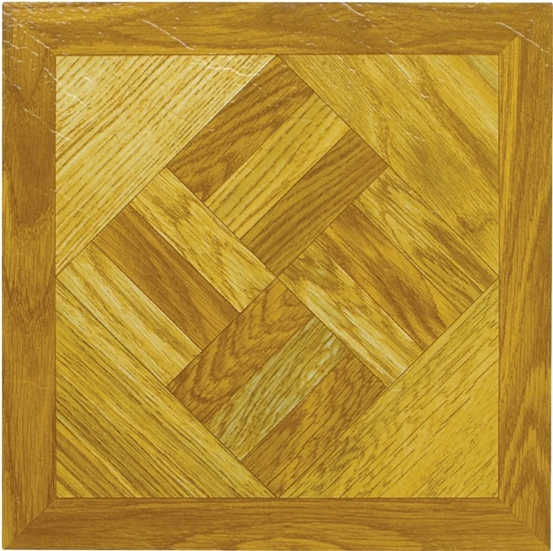 Self-adhesive Vinyl Floor Tile Wood Geometric 12"x12"