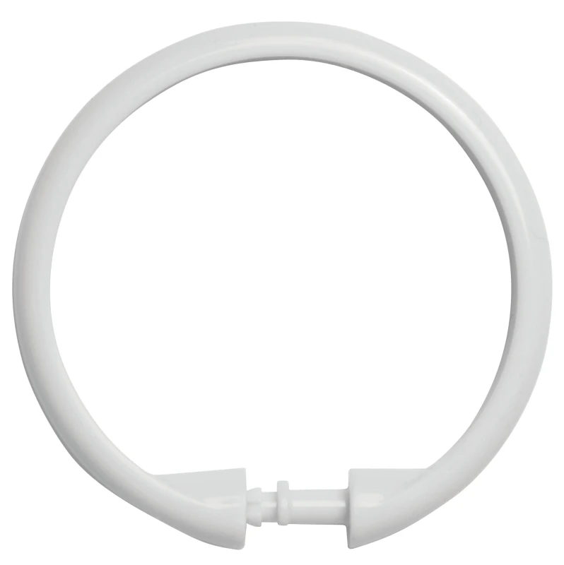 Kenney White Plastic Shower Curtain Rings 12 pk