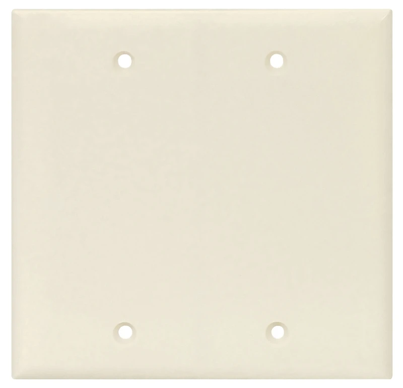 Pj23la Light Almond Mid-size Unbreakable Two Gang Blank Wall Plate