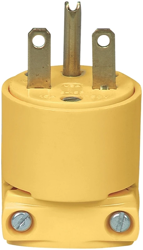 4866-box Commercial Grade 2-pole Vinyl Nema Plug Yellow 15a/250v