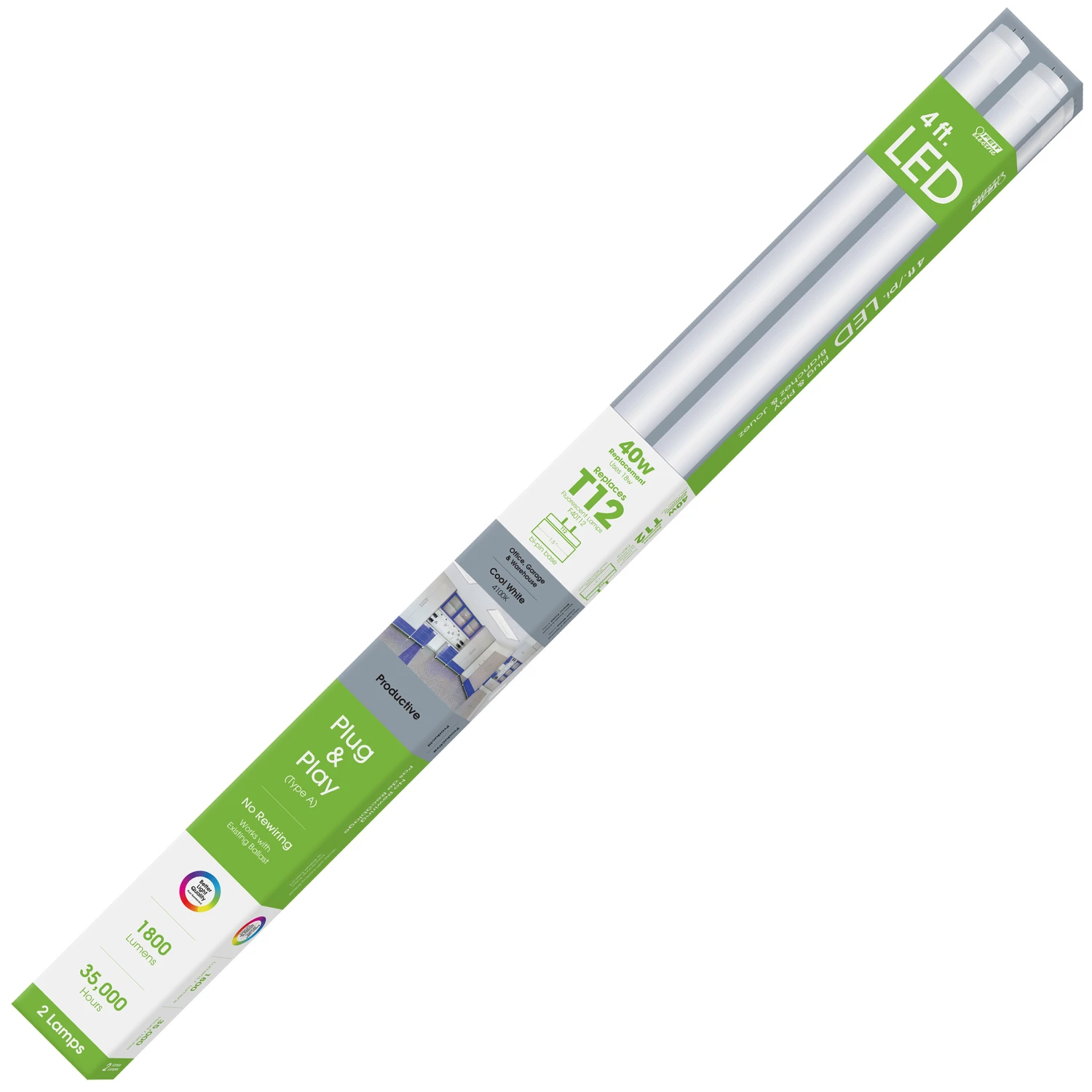 T12 Cool White 48 In. G13 Linear Led Bulb 40 Watt Equivalence 2 Pk