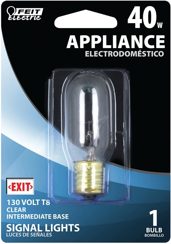 40 Watt T8 Incandescent Appliance Bulb, Model Bp40t8n-130