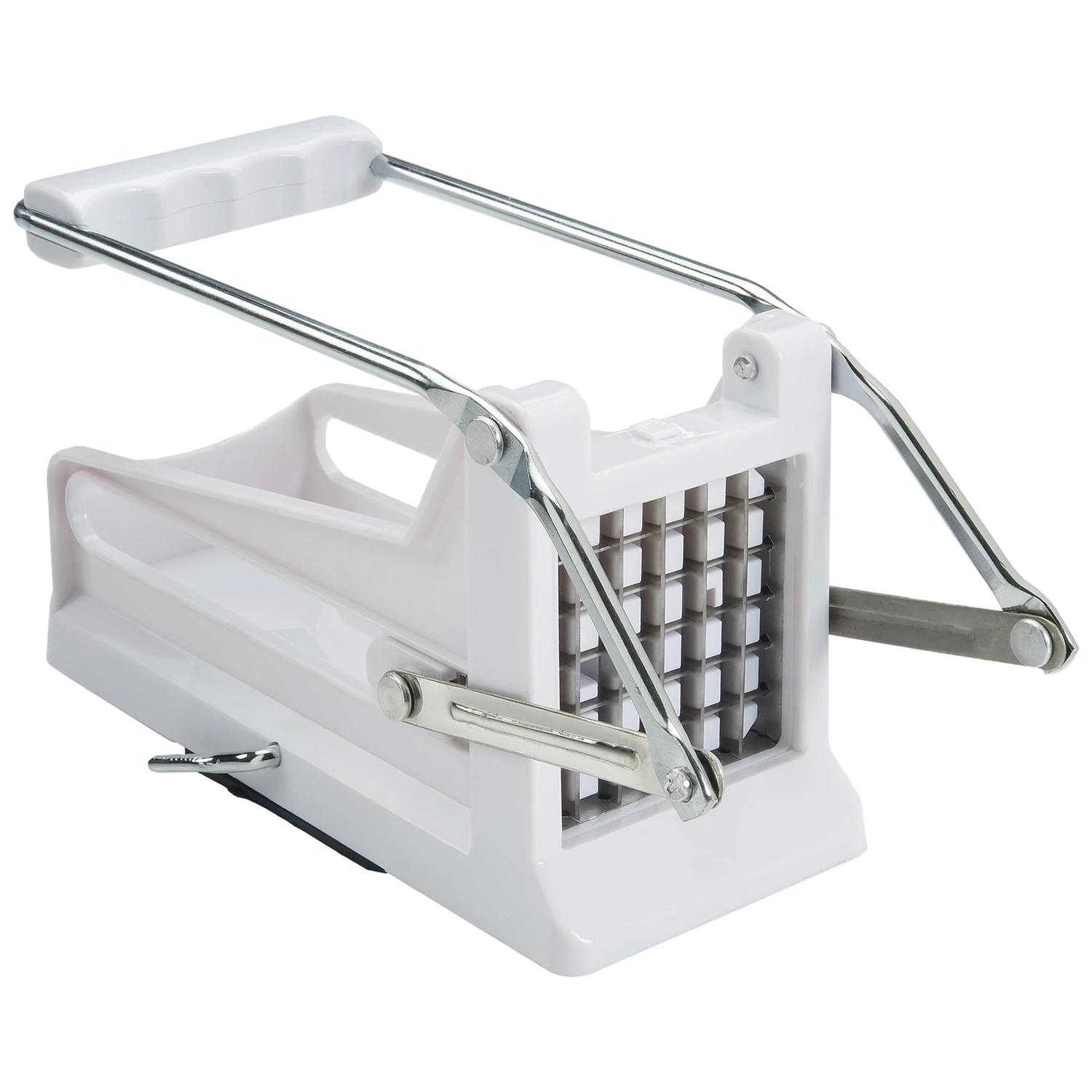 Lem White Plastic And Stainless Steel French Fry Cutter With Two Cutting Plates