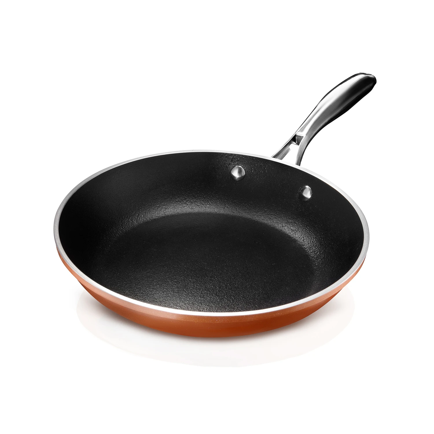 Gotham Steel Copper Cast Ceramic/titanium Fry Pan 10 In. Black/orange Model 2915