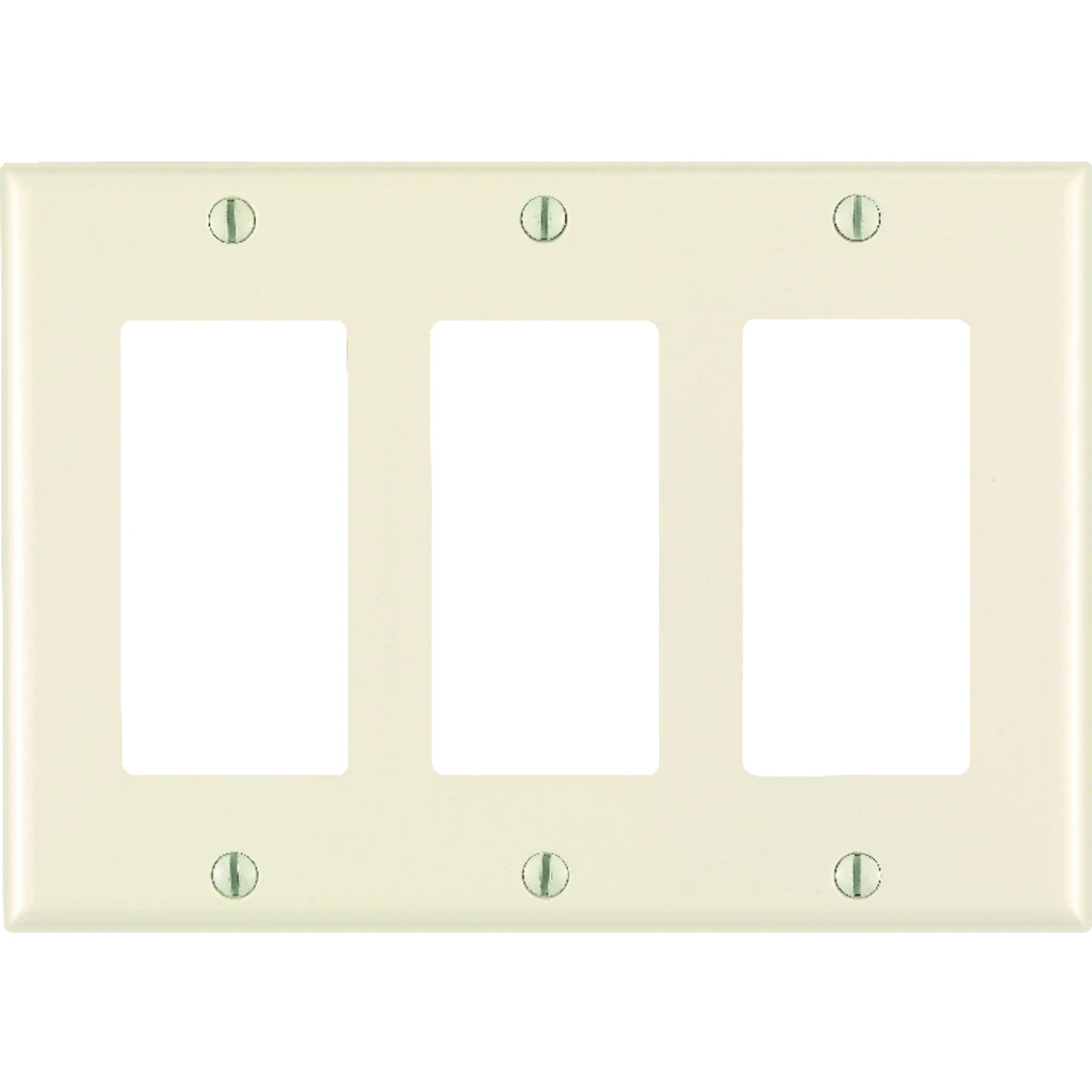 Leviton Almond 3 gang Thermoset Plastic Decorator Wall Plate 1 pk
