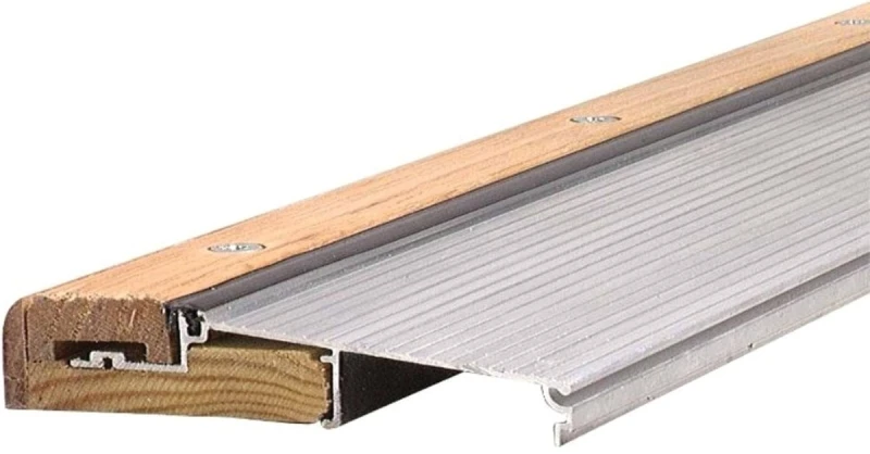 M-d 1.13 In. H X 5.63 In. W X 36 In. L Mill Oak Adjustable Deluxe Threshold Silver