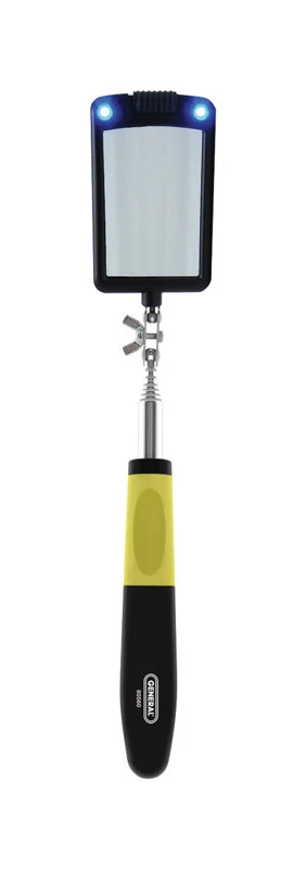 2 In. X 3 In. Lighted Rectangular Inspection Mirror With Telescoping Handle