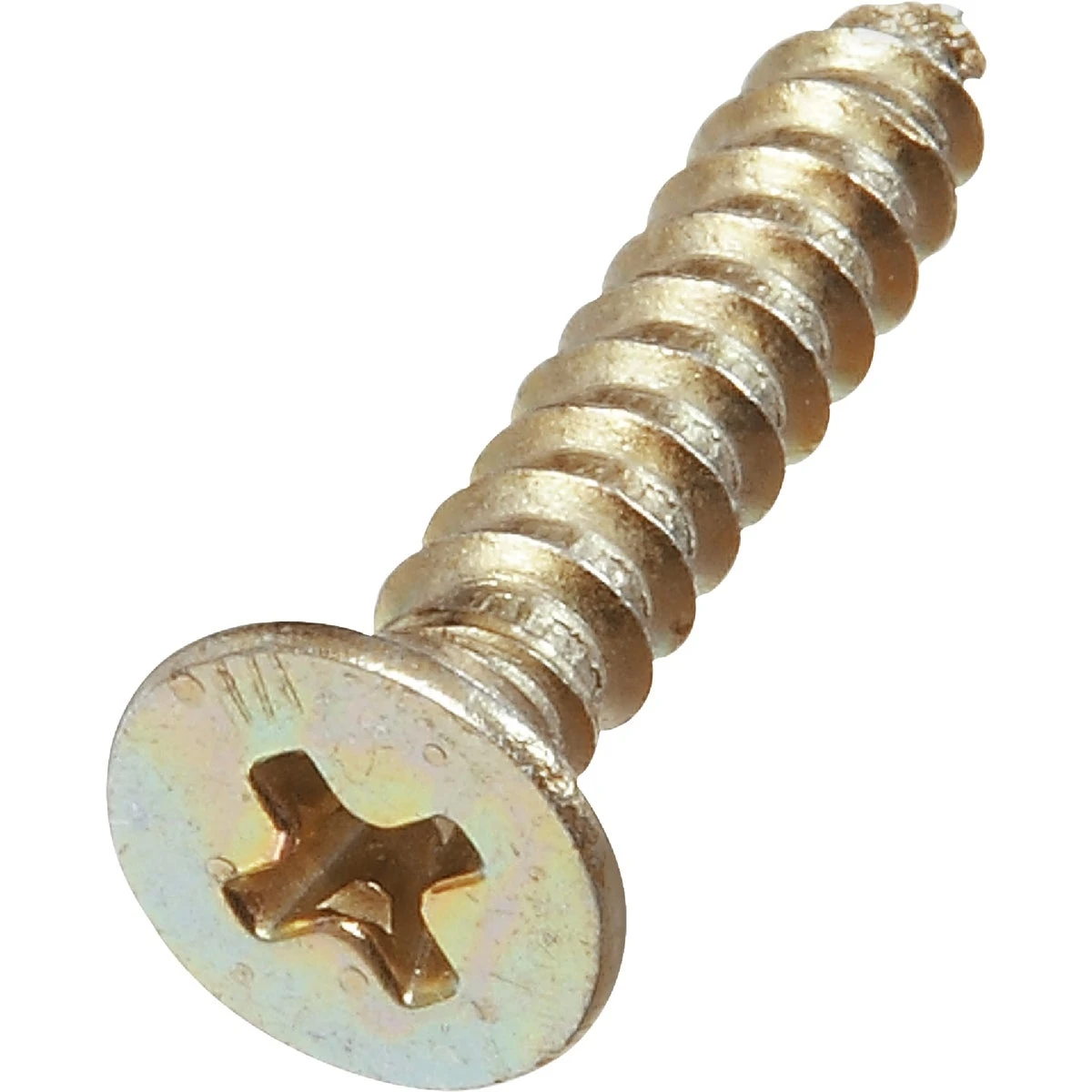 National Phillips Flat Head Satin Brass Wood Screw #9 X 1"  18pk