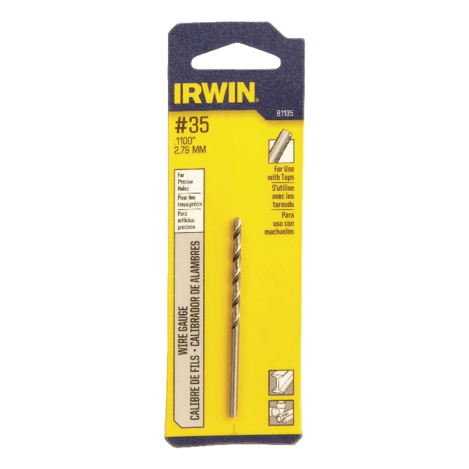 #35 X 2-5/8 In. High Speed Steel Wire Gauge Drill Bit - Individual