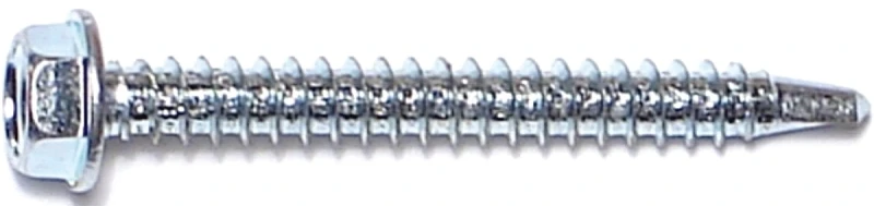 Self-drilling Hex Washer Head Screw #8 X 1-1/2 In, Zinc Plated