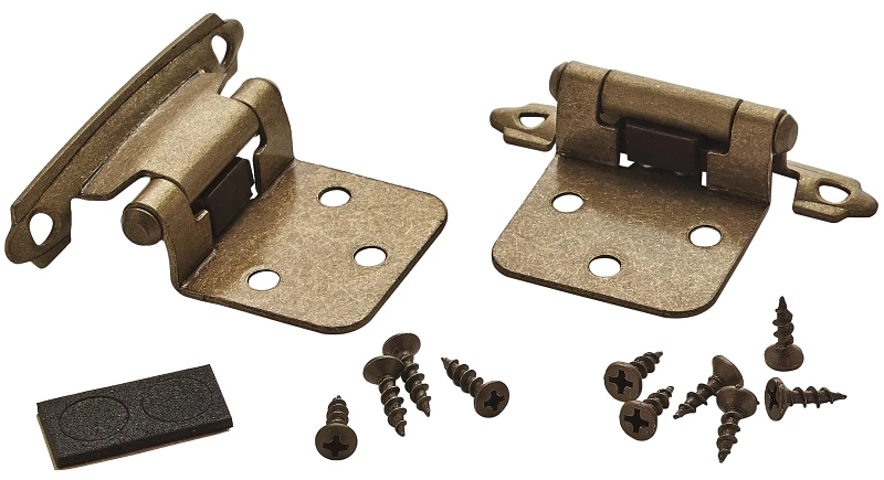 Amerock 1-13/16 in. W x 2-3/4 in. L Burnished Brass Steel Self-Closing Hinge 2