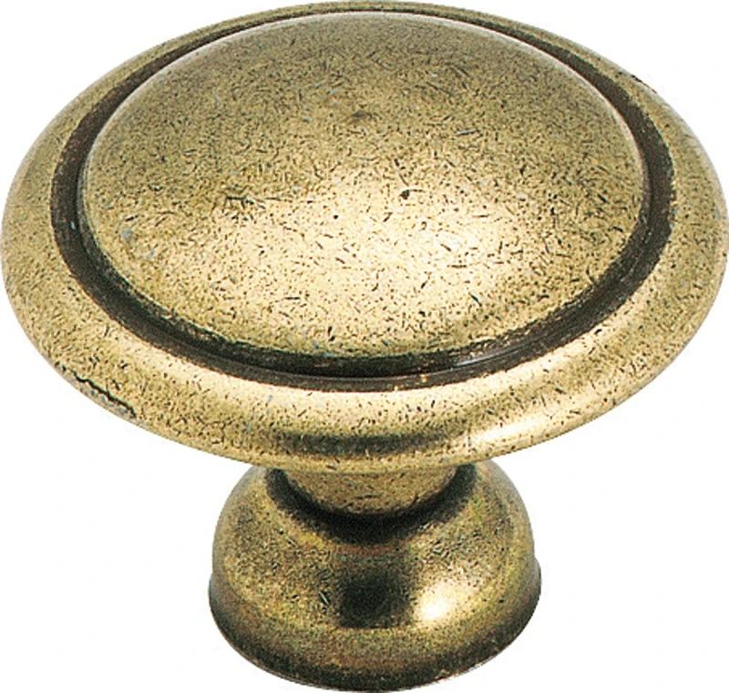 Amerock Allison Round Cabinet Knob 1-3/8 in. Dia. 1 in. Antique Brass 1 pk