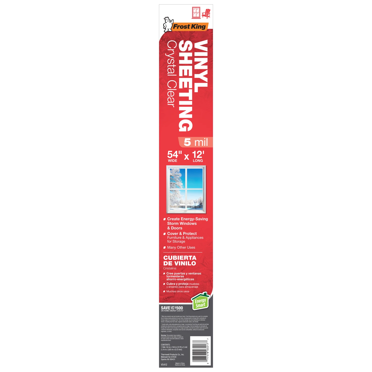 Clear Vinyl Sheeting Roll For Doors And Windows 12 Ft L X 54 In W X 5 Mil
