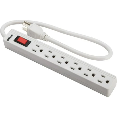 6-outlet White Power Strip With 2 Ft. Cord And Circuit Breaker