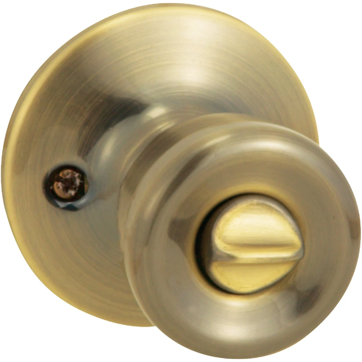 Antique Brass Bed & Bath Door Knob With Adjustable Latch And Turn Button Lock