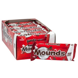 Mounds, Dark Chocolate & Coconut King Size Candy Bar, 3.5 Oz, 4 Ct