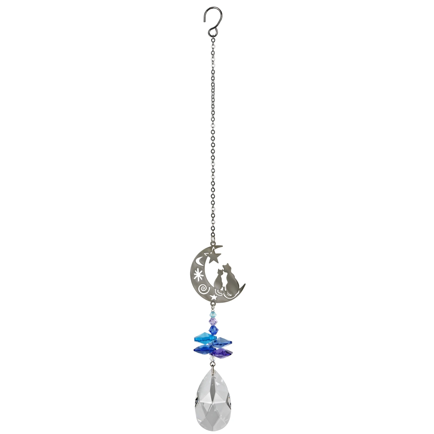 Crystal Fantasy Cats Wind Chime With Multi-color Crystals