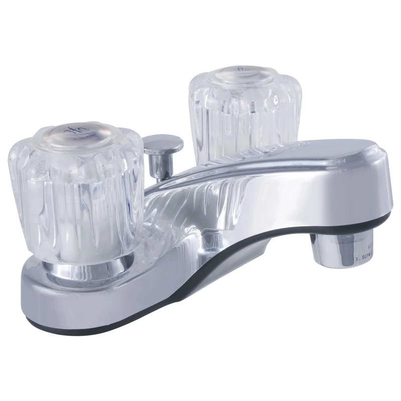 Washerless Chrome Two Handle Lavatory Faucet 4 In. With Pop-up Assembly