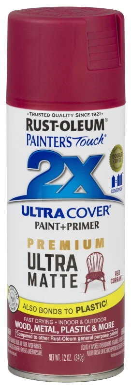 Rust-Oleum Painter's Touch 2X Ultra Cover Matte Red Currant Paint+Primer Spray Paint 12 oz
