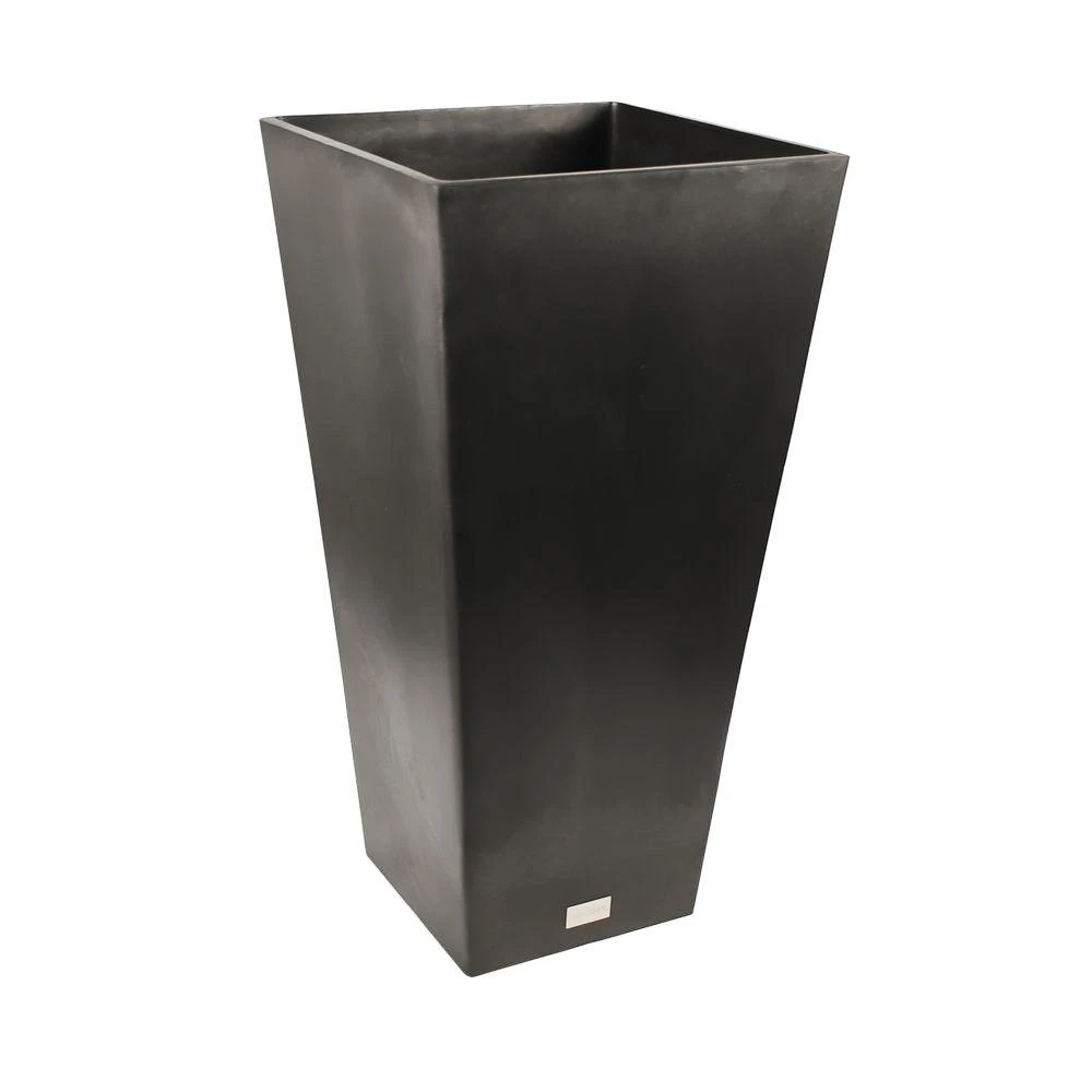 Midland 16 In. Dia Square Black Tall Plastic Planter - Model Mv32b