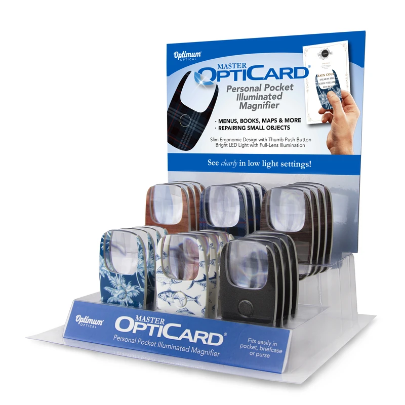Optimum Master Opticard Square Led Magnifying Glass - Model Mclopt24