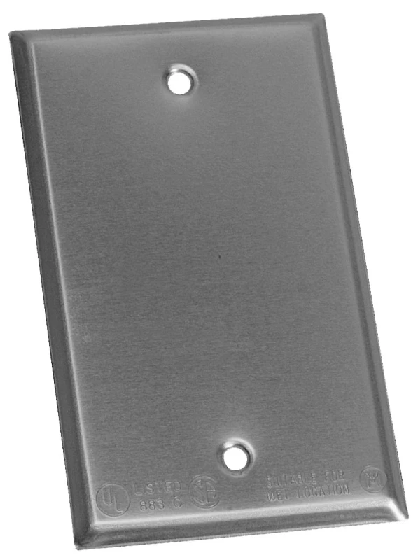 Weatherproof Rectangular Blank Cover, 1 Gang, Gray