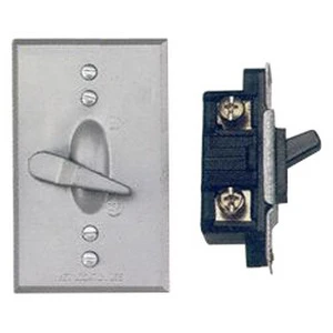 Bwf Ts-11v Weatherproof Toggle Switch Cover, 1-gang, Metal, Gray, 4-9/16 In X 2-13/16 In