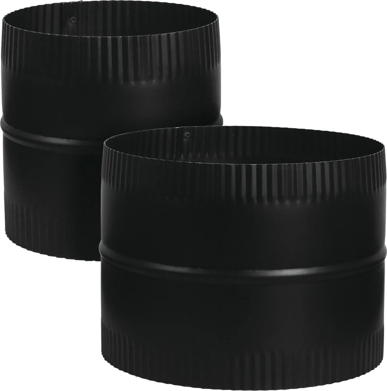 8 In. X 4 In. 1200 F 24 Gauge Black Steel Stove Pipe Connector