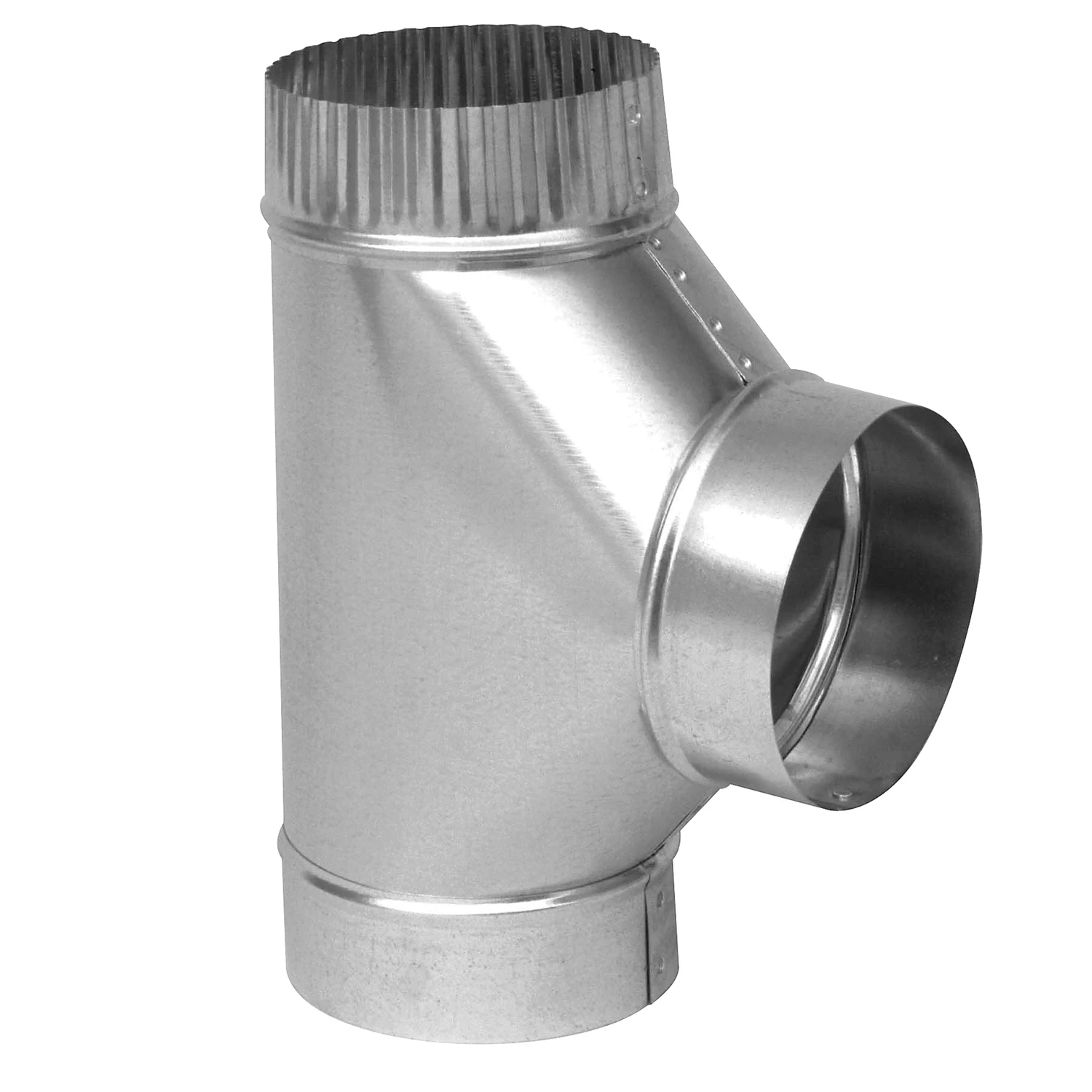 4 In. Galvanized Steel Tee, 26 Gauge, Hvac Duct Pipe