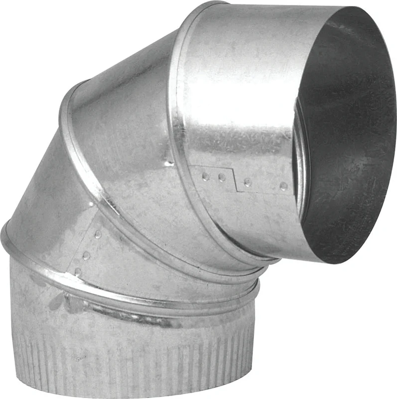 28 Gauge 6 Inch Galvanized Adjustable 90 Degree Elbow For Hvac