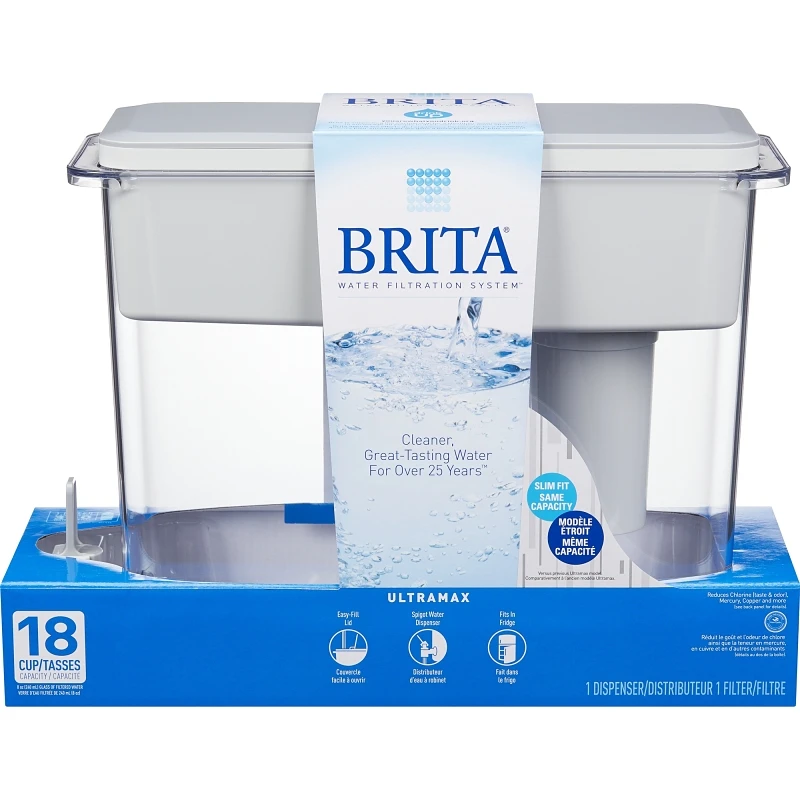 18 Cup Gray Ultramax Filtered Water Dispenser With Easy Fill Lid