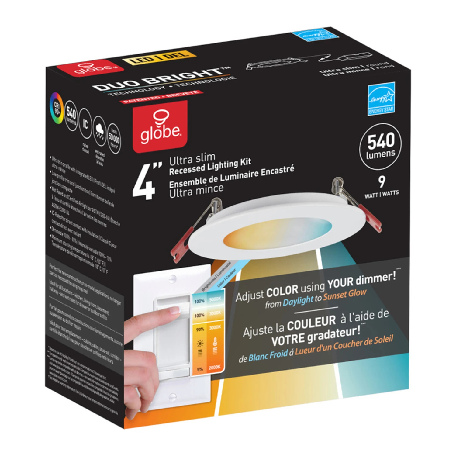 Ultra Slim Energy Star 4 In. Metal Led Canless Recessed Downlight 9 W