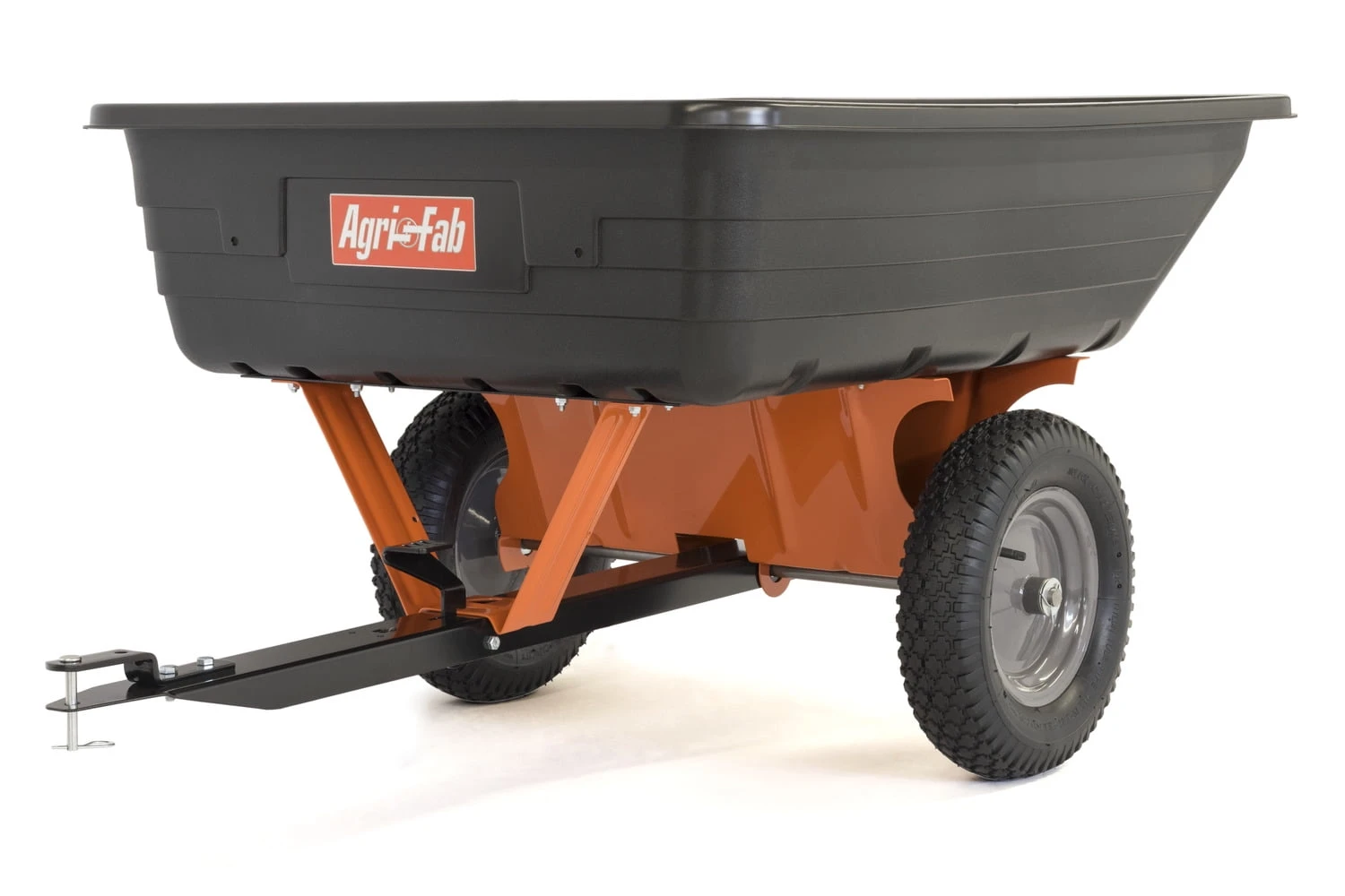Tow Behind Poly Cart with 10 Cubic Feet Capacity for Lawn and Garden Use