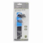 9-Piece Metric Long-Arm Hex Key Set with Various Sizes