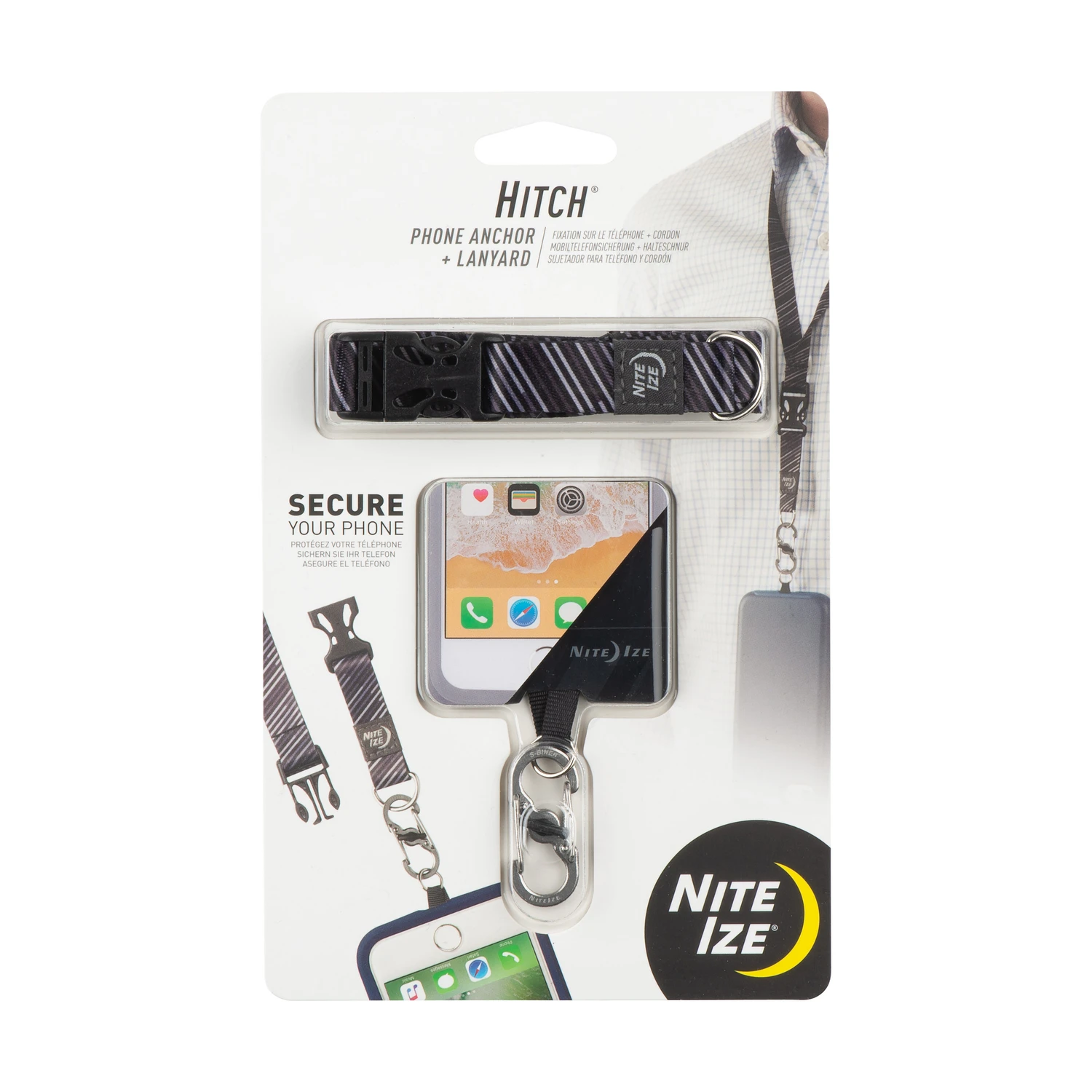 Hitch Phone Anchor And Lanyard - Universal Black Drop Protection