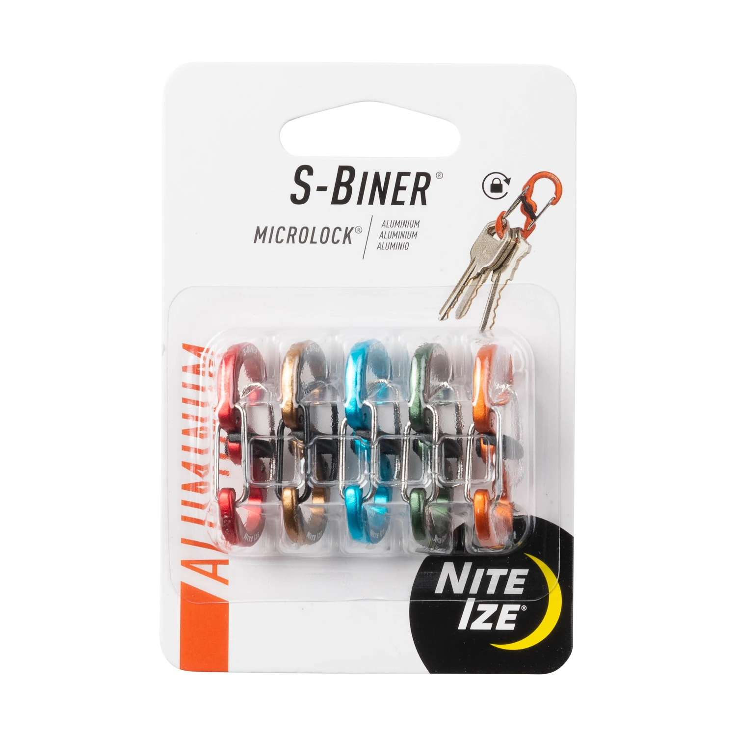 S-Biner MicroLock Aluminum, 5-Pk., Assorted Colors