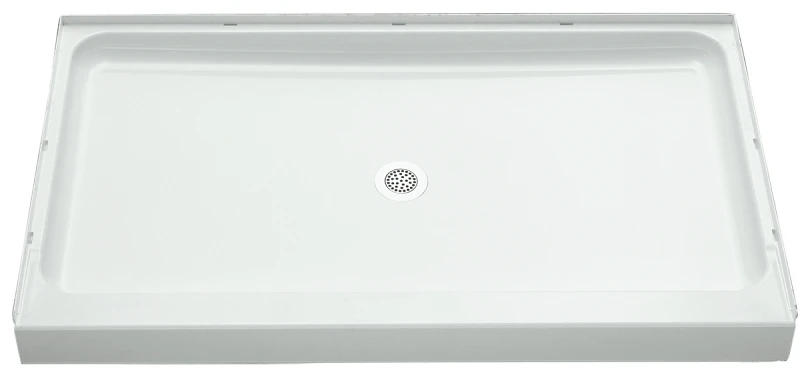 Ensemble 60 In. W X 34 In. D Center Drain Shower Pan In White