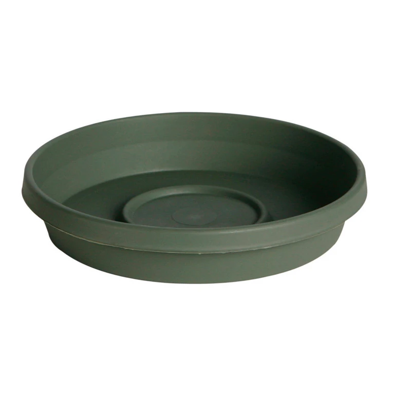 Terra Living Green 8 Inch Plastic Flower Pot Saucer - Durable & Versatile