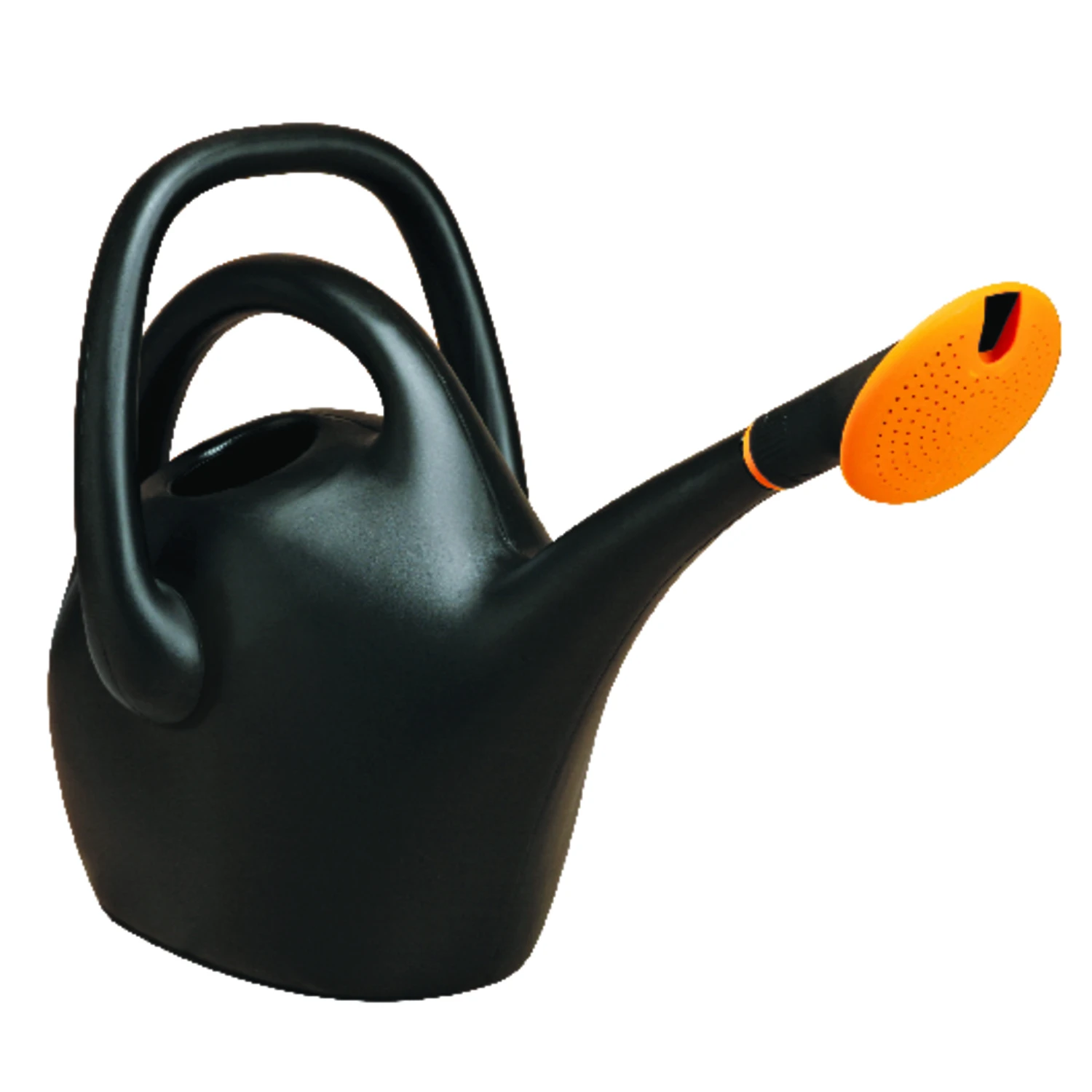 Easy Pour 2.6 Gallon Black Plastic Watering Can With Dual Handles