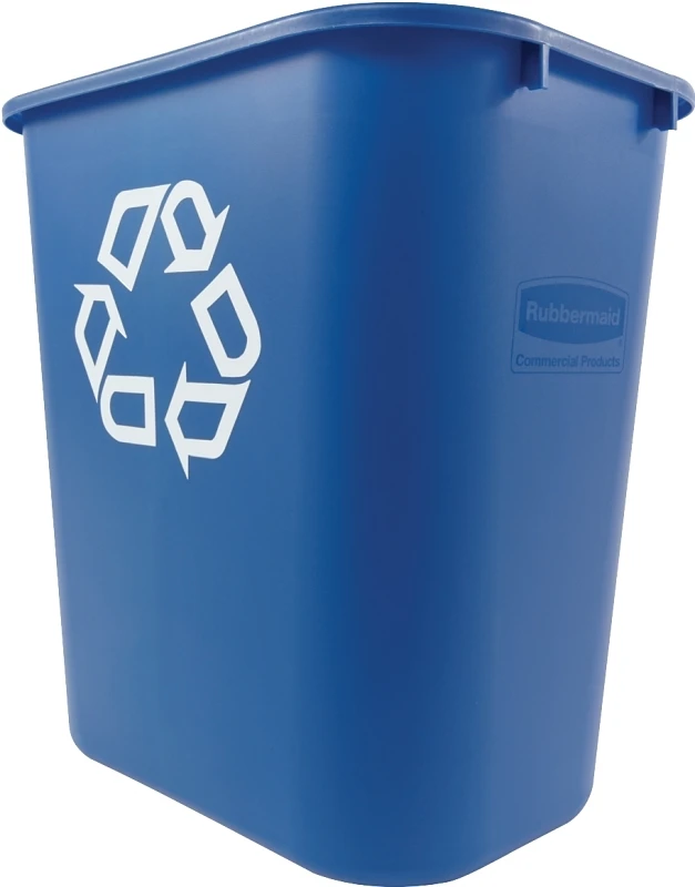 Blue Recycling Wastebasket with 28.125 Quart Capacity