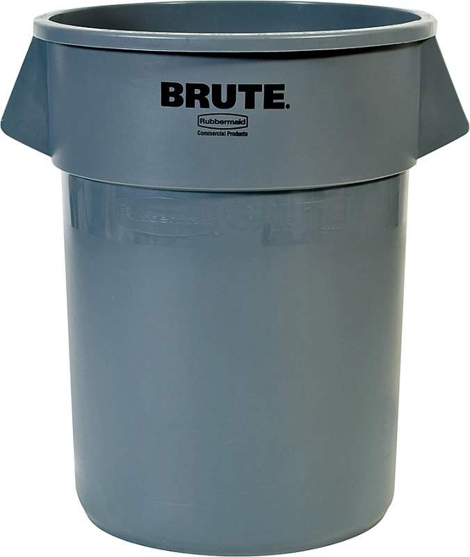 Brute 55 Gallon Gray Resin Garbage Can With Seamless Design