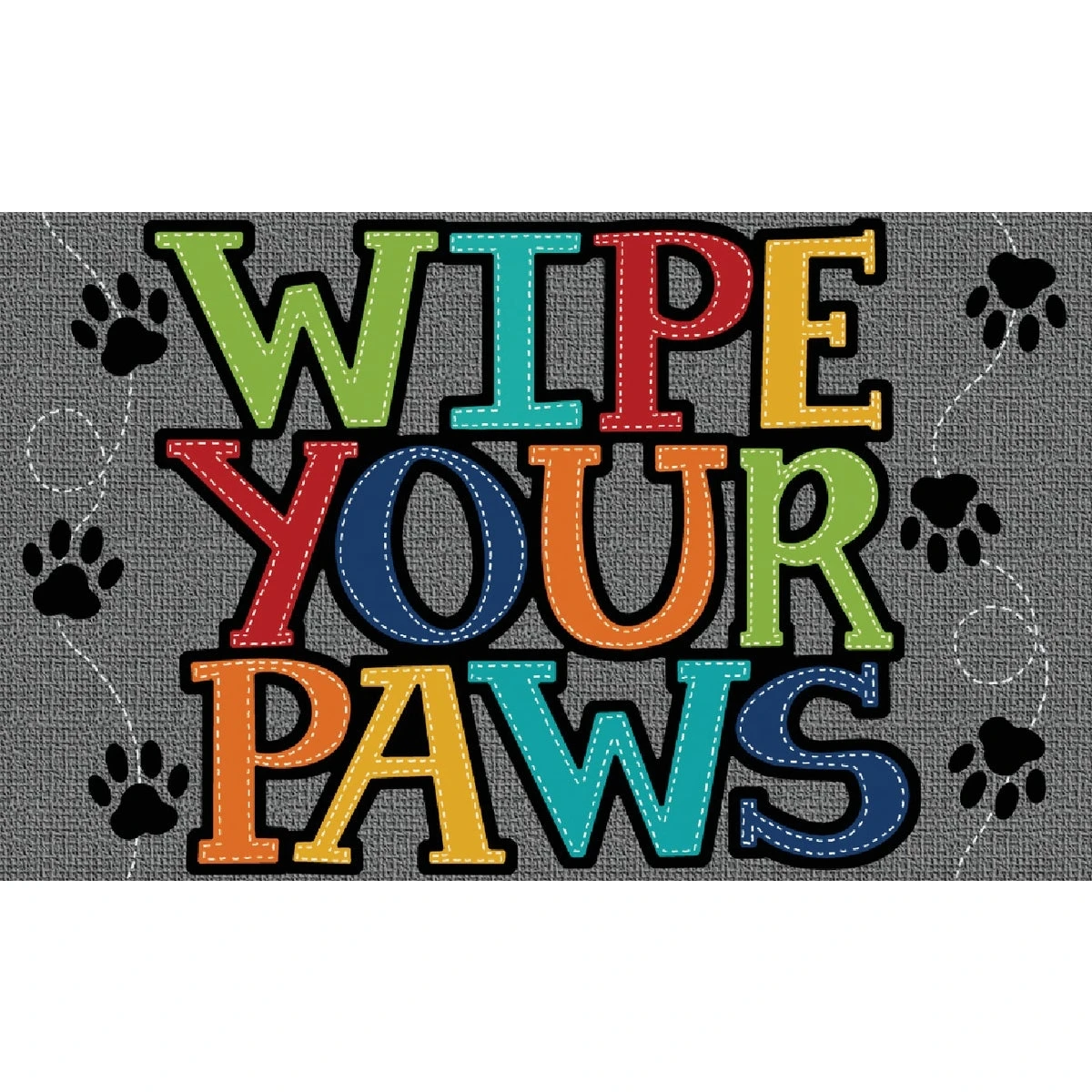 18 In. X 30 In. Wipe Paw Stitch Door Mat - Eco-friendly Rubber