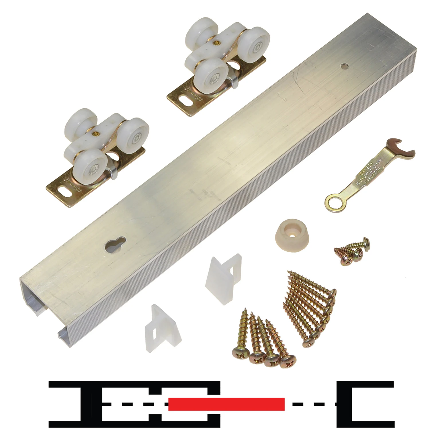 Johnson Hardware 36 In. W. Pocket Door Hardware Set with 72 In. Track