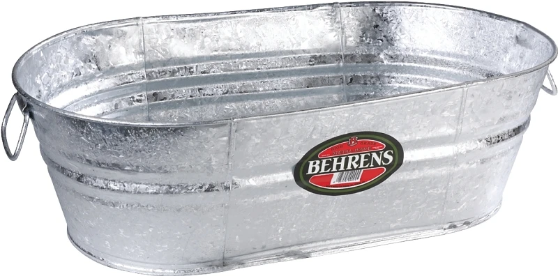 10.5 Gallon Oval Steel Tub - Durable, Weather Resistant, Multi-use