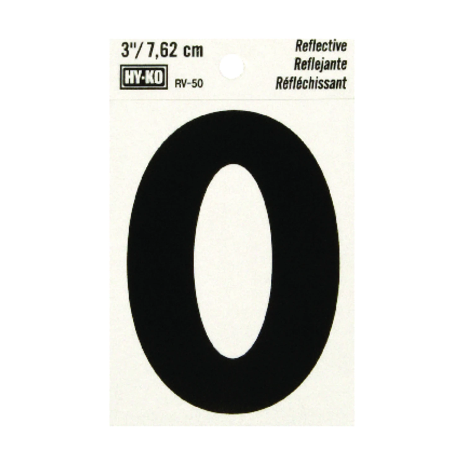 3 Inch Reflective Black Vinyl Self-adhesive Letter O For Outdoor Use